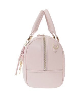 Maison de FLEUR チャーム付きリボンキルティングボストンバッグ Pink