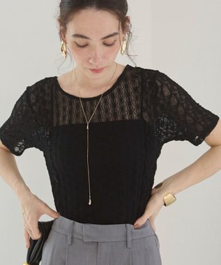WEGO 【ANGIE VINTAGE】レースTシャツ ブラック