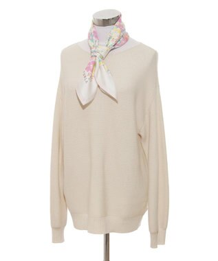 MOONBAT 【シルク100%】フルラ (FURLA) 花柄 シルクプリントスカーフ 65cm×65cm ペールピンク