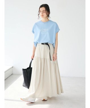 CRAFT STANDARD BOUTIQUE ガチャベルトティアードスカート Gray Beige