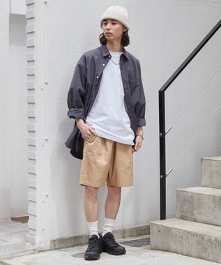 WEGO 【ユニセックス着用ITEM/ウエストゴム】リラックスイージーショーツ ベージュ