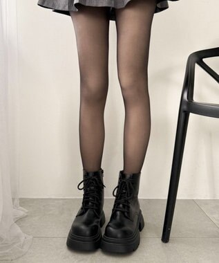 WEGO 【裏起毛】130Dフェイクタイツ ブラック