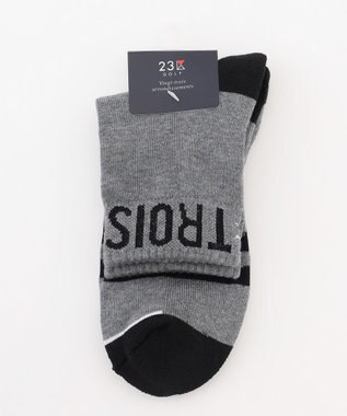 23区GOLF 【MEN】ロゴラインハーフソックス　１５ｃｍ