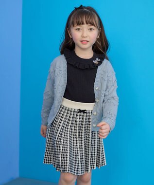 ANY KIDS ハート ニット カーディガン サックスブルー