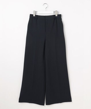 自由区 L 【19号サイズまで展開・カタログ掲載】トリアセダブルクロスワイドストレート パンツ ネイビー