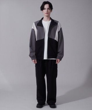 WEGO トロミスタンドブルゾン ブラック中濃色