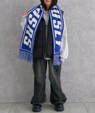 WEGO 【ユニセックス着用ITEM】ロゴマフラー ブルー