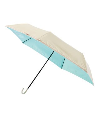 MOONBAT estaa 晴雨兼用 折りたたみ傘 ボーダーテープリボン 日傘 遮光 遮熱 UV ベージュ