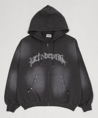 WEGO 【ユニセックス着用ITEM】グラフィックZIPパーカー スミクロ