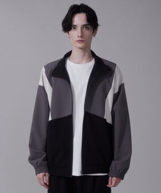 WEGO トロミスタンドブルゾン ブラック中濃色