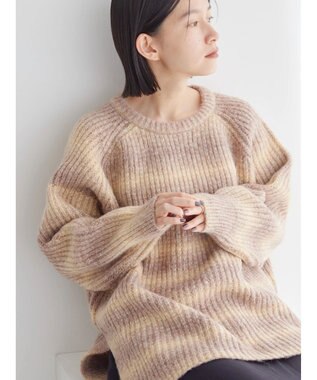 AMERICAN HOLIC グラデーションラグランニットプルオーバー Beige