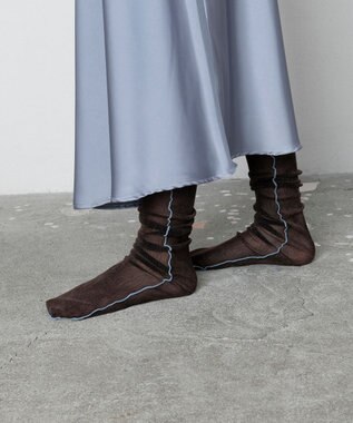 TRICOTE メローフロックメッシュソックス 87BROWN