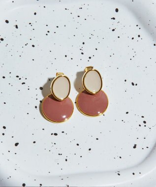 Tiaclasse 2トーンピアス オフホワイト×ピンク