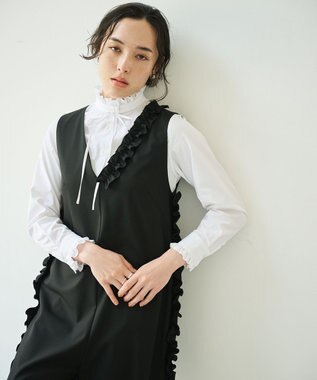 #Newans 【洗濯機可能/ストレッチ】ホイップクリームオールインワン ブラック