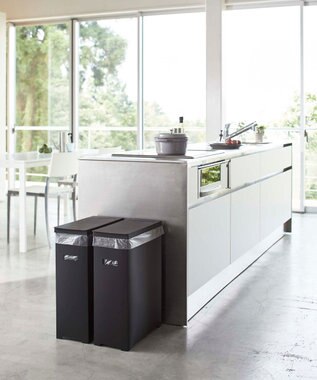 tower スリム蓋付きゴミ箱 タワー 2個組 ブラック ブラック