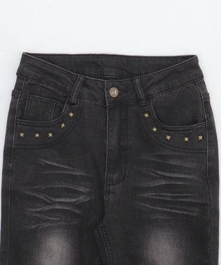 WEGO ブラストスタッズフレアデニム ブラック