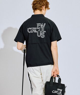 PW CIRCULUS 【撥水加工/ ストレッチ】【MEN】ハーフジップシャツ ゴルフ ブラック系