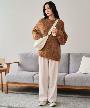 WEGO 裏起毛ワイドイージーパンツ ホワイトアイボリー