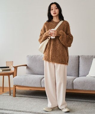 WEGO 裏起毛ワイドイージーパンツ ホワイトアイボリー