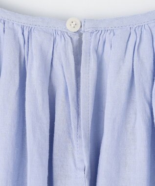 ANY 【手洗い可能】ヨーロピアンリネンギャザーブラウス ライトブルー