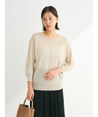 Green Parks ２ｗａｙ　７分袖ブライトシアーニットプルオーバー Beige