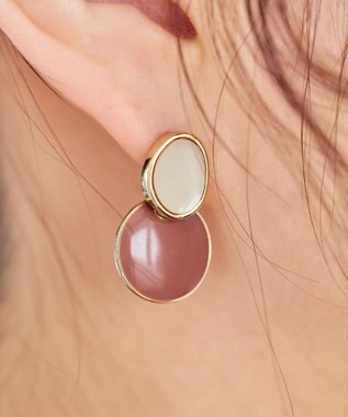 Tiaclasse 2トーンピアス オフホワイト×ピンク