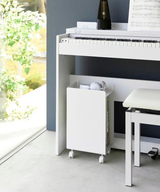 tower ピアノ下楽譜収納ワゴン タワー ホワイト ホワイト