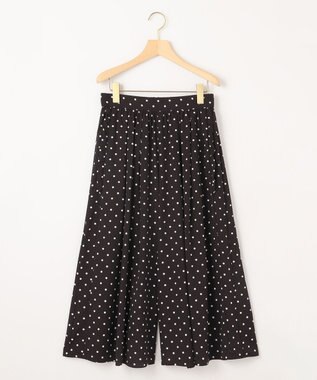 組曲 L 【WEB限定】ドットプリントデシン フリルパンツ ブラック×オフ系5