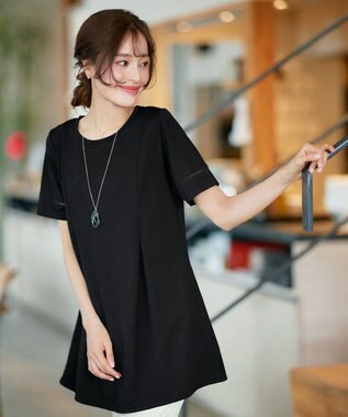 Tiaclasse 【洗える・接触冷感・紫外線ケア・サラごこち】はしごレースチュニック ブラック