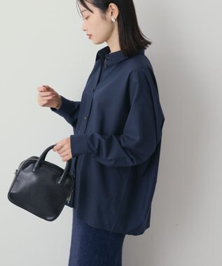 AMERICAN HOLIC イージーケアコクーンバックタックシャツ Navy