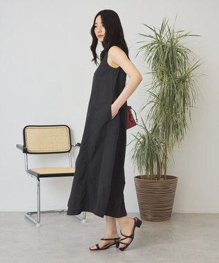 AMERICAN HOLIC 【2点セット】ナイロンAラインワンピース+キャミソール Charcoal Gray