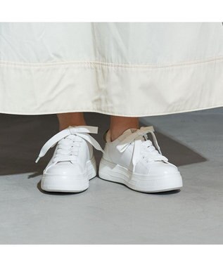 MODE ET JACOMO <MODE ET JACOMO>厚底レースアップスニーカー ホワイト