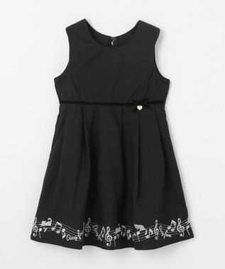 ANY KIDS モノトーン音符ジャンパースカート ブラック