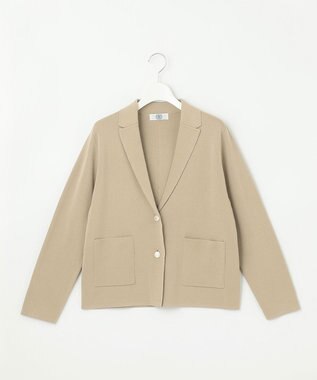 J.PRESS LADIES S Cotton Acetate ニット ジャケット ベージュ系