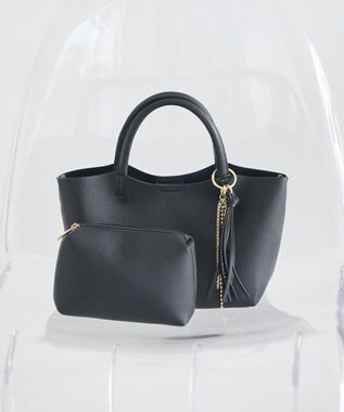 earth music&ecology 【軽量】チャーム付きミニトートバッグ Black