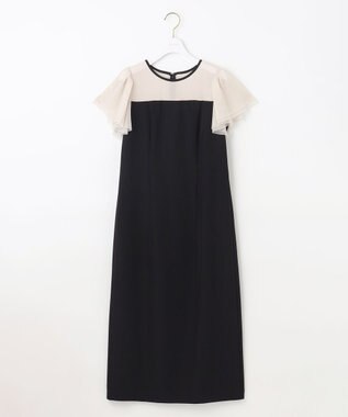 ANY SIS フリルスリーブペンシル ドレス ブラック