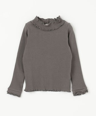 ANY KIDS テレコハイネック長袖Tシャツ チャコール