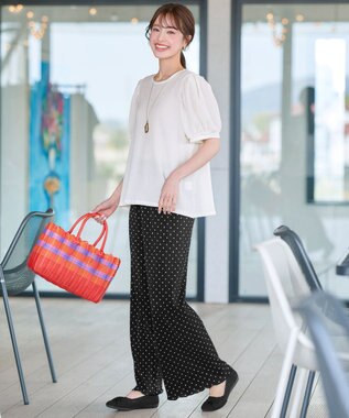 Tiaclasse 【洗える】ボリューム袖ジャガードプルオーバー アイボリー