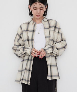 AMERICAN HOLIC バックタックチェックビエラシャツ Ivory