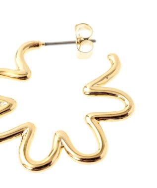 Green Parks ・ＨＡＬＦ　ＴＩＭＥ　フラワーフープピアス Gold