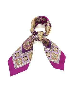 Marca 【伝統横濱スカーフ】宝石箱  大判 シルクツイル スカーフ パープル