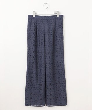 自由区 【カタログ掲載・洗える】フラワータイルレース パンツ インディゴブルー