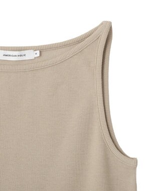 AMERICAN HOLIC アメスリリブタンクトップ Gray Beige