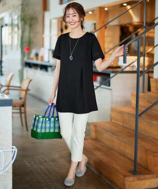 Tiaclasse 【洗える・接触冷感・紫外線ケア・サラごこち】はしごレースチュニック ブラック