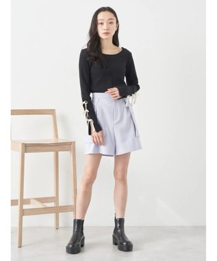 earth music&ecology デザインポケットショートパンツ Purple