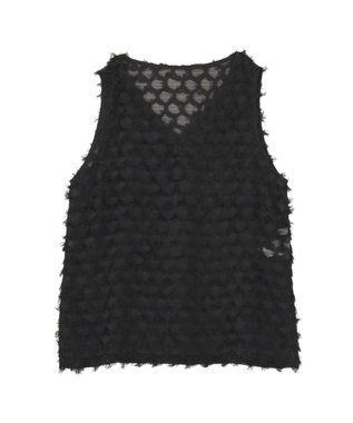 AMERICAN HOLIC Ｖネックシャギーベスト Black