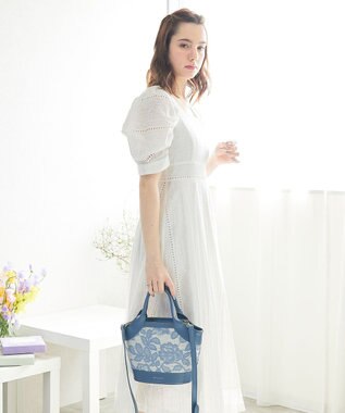 style code 【MERCURYDUO/マーキュリーデュオ】ミックスマテリアル　ハンドバッグ ブルー