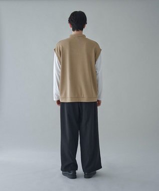 WEGO フェイクレイヤードモックネックベストT（LS） ベージュ