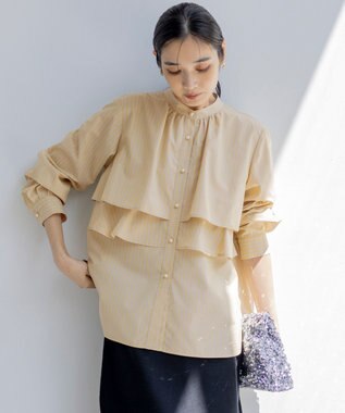 ANY SIS S ラッフルレイヤード ブラウス イエロー系