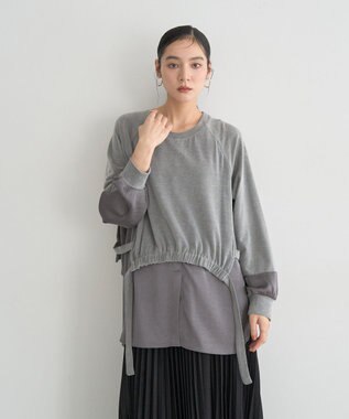 YECCA VECCA 素材MIXレイヤード起毛プルオーバー Gray